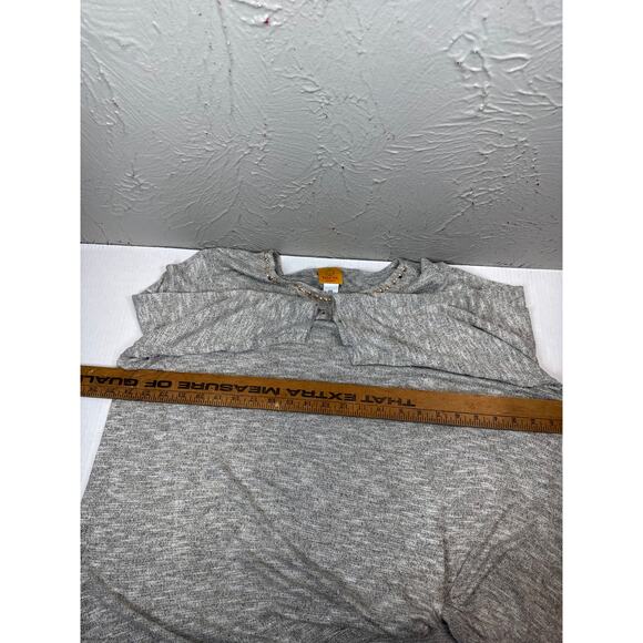 Ruby Rd‎ Womens Hazel Twisted Front Sweater 3/4 Sleeve Embellished Size 2X - Picture 5 of 5